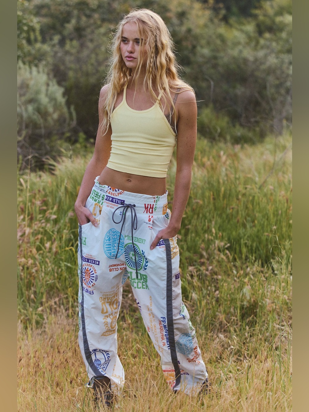 NWT Free People Champ Is Here Printed Pants